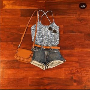 Cute Flowy/Loose Hollister Cami with Blue Abstract Details